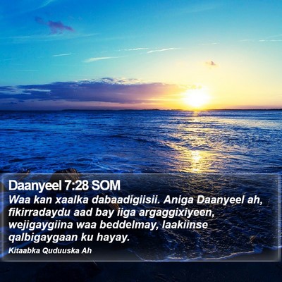 Daanyeel 7:28 SOM Bible Verse Image