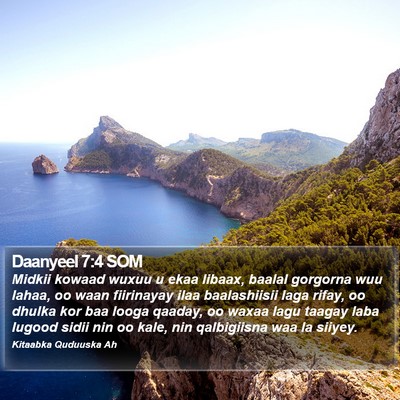 Daanyeel 7:4 SOM Bible Verse Image