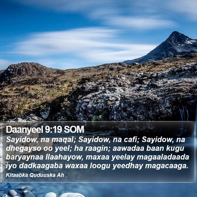 Daanyeel 9:19 SOM Bible Verse Image