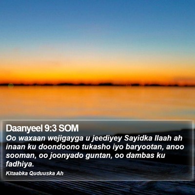 Daanyeel 9:3 SOM Bible Verse Image