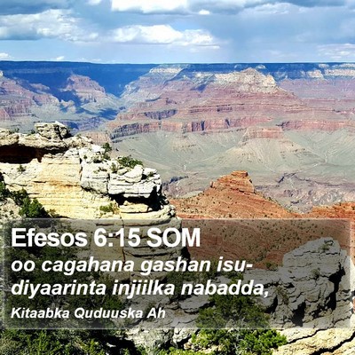 Efesos 6:15 SOM Bible Verse Image