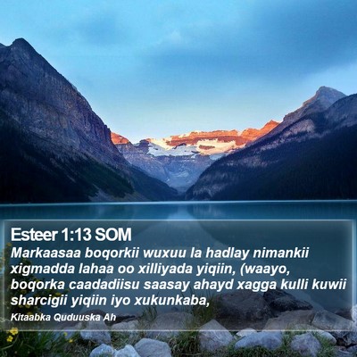 Esteer 1:13 SOM Bible Verse Image
