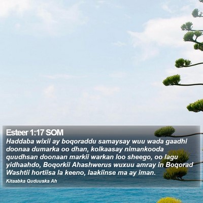 Esteer 1:17 SOM Bible Verse Image