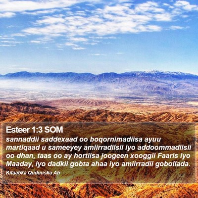 Esteer 1:3 SOM Bible Verse Image