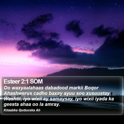 Esteer 2:1 SOM Bible Verse Image