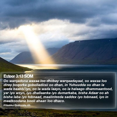 Esteer 3:13 SOM Bible Verse Image