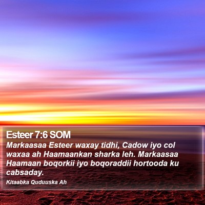 Esteer 7:6 SOM Bible Verse Image