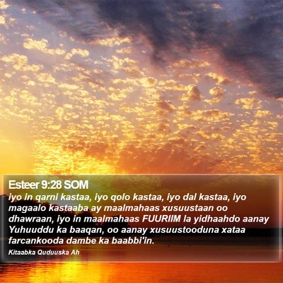Esteer 9:28 SOM Bible Verse Image