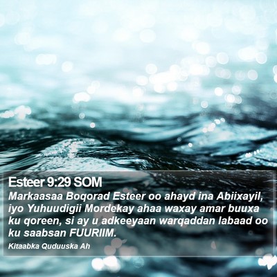 Esteer 9:29 SOM Bible Verse Image