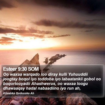 Esteer 9:30 SOM Bible Verse Image