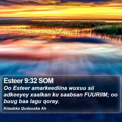 Esteer 9:32 SOM Bible Verse Image
