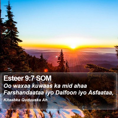 Esteer 9:7 SOM Bible Verse Image