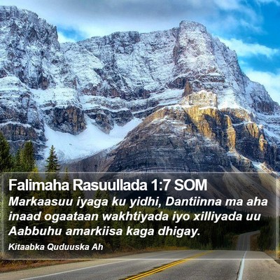 Falimaha Rasuullada 1:7 SOM Bible Verse Image