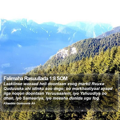 Falimaha Rasuullada 1:8 SOM Bible Verse Image