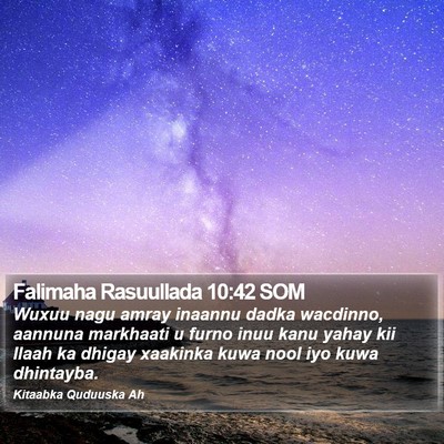Falimaha Rasuullada 10:42 SOM Bible Verse Image