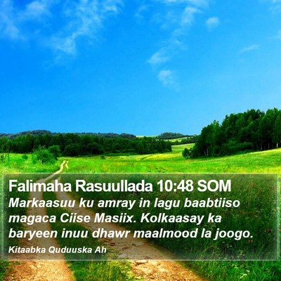 Falimaha Rasuullada 10:48 SOM Bible Verse Image