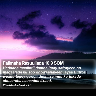 Falimaha Rasuullada 10:9 SOM Bible Verse Image