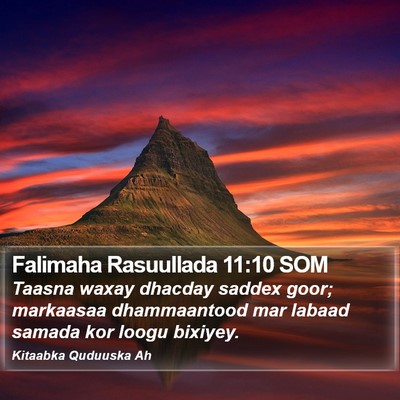 Falimaha Rasuullada 11:10 SOM Bible Verse Image