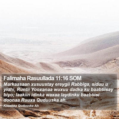 Falimaha Rasuullada 11:16 SOM Bible Verse Image