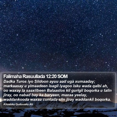 Falimaha Rasuullada 12:20 SOM Bible Verse Image