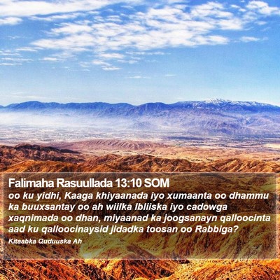 Falimaha Rasuullada 13:10 SOM Bible Verse Image
