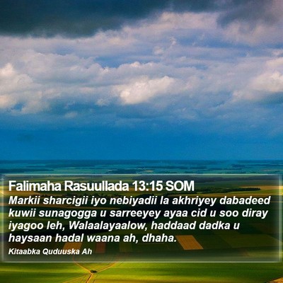 Falimaha Rasuullada 13:15 SOM Bible Verse Image