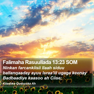 Falimaha Rasuullada 13:23 SOM Bible Verse Image