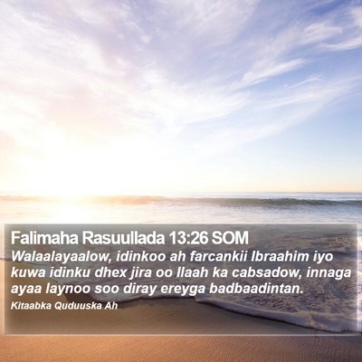 Falimaha Rasuullada 13:26 SOM Bible Verse Image