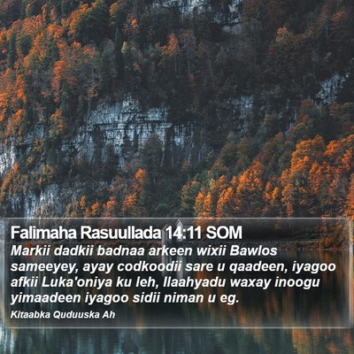 Falimaha Rasuullada 14:11 SOM Bible Verse Image