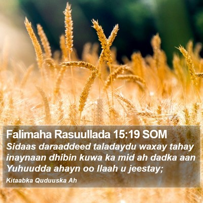 Falimaha Rasuullada 15:19 SOM Bible Verse Image