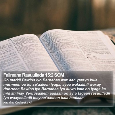 Falimaha Rasuullada 15:2 SOM Bible Verse Image