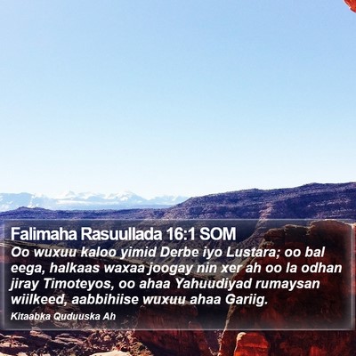 Falimaha Rasuullada 16:1 SOM Bible Verse Image