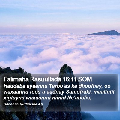 Falimaha Rasuullada 16:11 SOM Bible Verse Image
