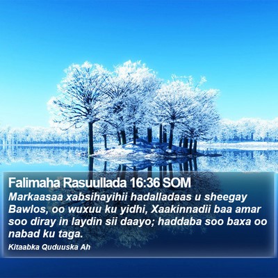 Falimaha Rasuullada 16:36 SOM Bible Verse Image
