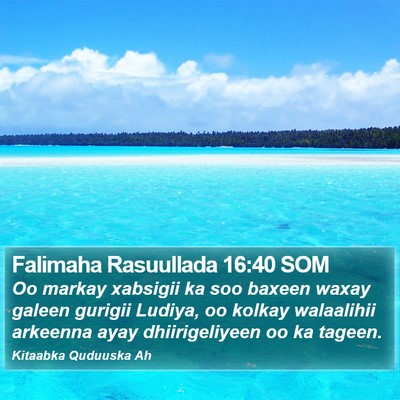 Falimaha Rasuullada 16:40 SOM Bible Verse Image