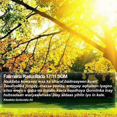 Falimaha Rasuullada 17:11 SOM Bible Verse Image
