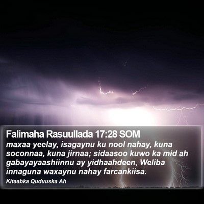 Falimaha Rasuullada 17:28 SOM Bible Verse Image