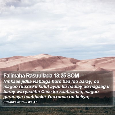 Falimaha Rasuullada 18:25 SOM Bible Verse Image