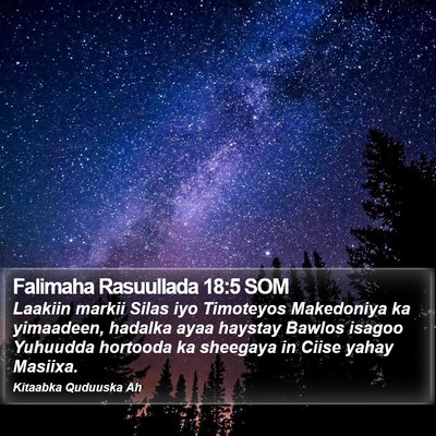 Falimaha Rasuullada 18:5 SOM Bible Verse Image
