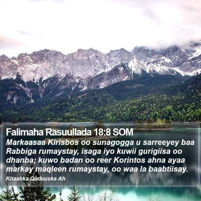 Falimaha Rasuullada 18:8 SOM Bible Verse Image