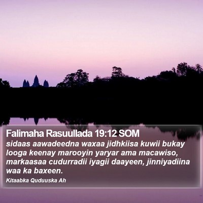 Falimaha Rasuullada 19:12 SOM Bible Verse Image