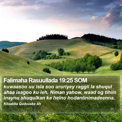 Falimaha Rasuullada 19:25 SOM Bible Verse Image