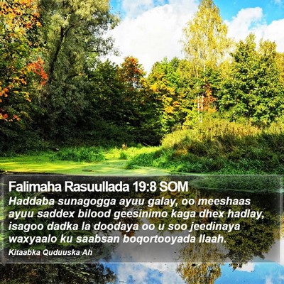 Falimaha Rasuullada 19:8 SOM Bible Verse Image