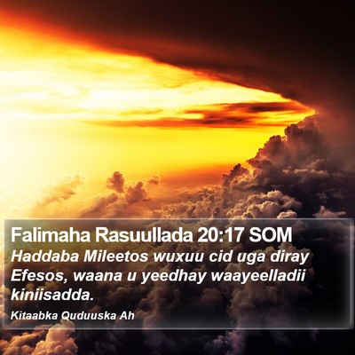 Falimaha Rasuullada 20:17 SOM Bible Verse Image