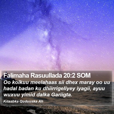 Falimaha Rasuullada 20:2 SOM Bible Verse Image
