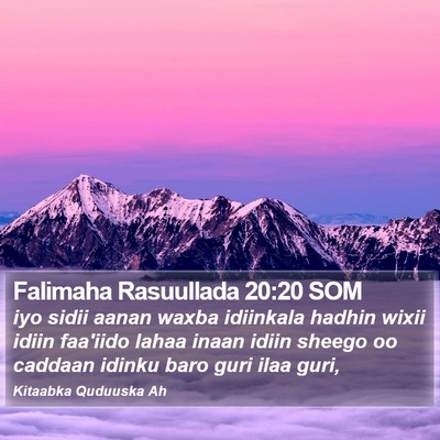 Falimaha Rasuullada 20:20 SOM Bible Verse Image