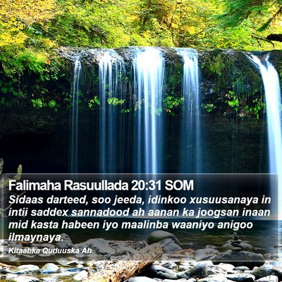 Falimaha Rasuullada 20:31 SOM Bible Verse Image