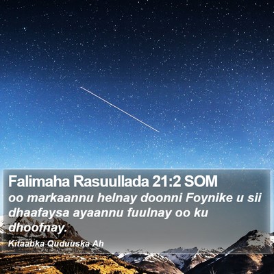 Falimaha Rasuullada 21:2 SOM Bible Verse Image
