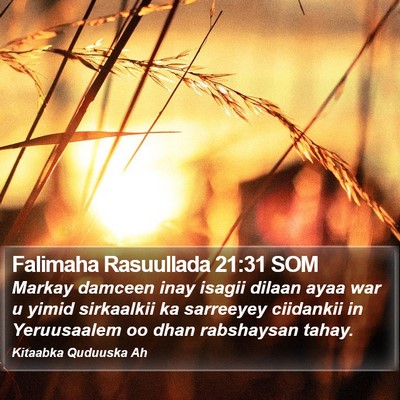 Falimaha Rasuullada 21:31 SOM Bible Verse Image
