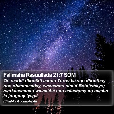 Falimaha Rasuullada 21:7 SOM Bible Verse Image